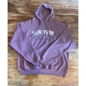 NYC Image New York City Skyline Hoodie Purple Graphic Sweatshirt Souvenir XL
